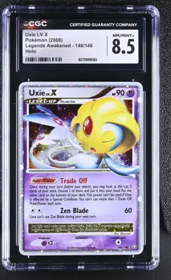 CGC 8.5 Uxie LV.X 2008 Legends Awakened 146/146 Holo Pokemon Card - Image 1