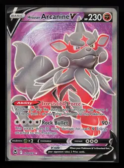 Hisuian Arcanine V (Full Art) 179/195 SWSH12: Silver Tempest Pokemon Card - Image 1