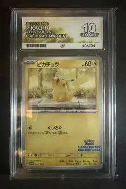 ACE 10 Pikachu 242/SV-P Illustration Contest 2024 Japanese Pokemon Card - Image 1
