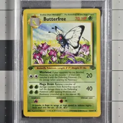 Butterfree D Edition Error Misprint Pokemon Card PSA 7 NM Condition 33/64 - Image 3