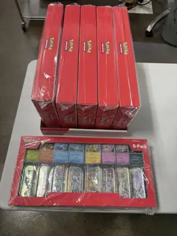 Qty. 1 Prismatic Evolution Mini Tins 8 Pack Costco Exclusive Pokemon Cards New. - Image 1