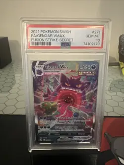 PSA 10 Gengar VMAX 271/264 Alternate Alt Art Fusion Strike 2021 Pokemon Card - Image 1