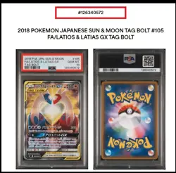 PSA 10 Latios & Latias GX SR SA 105/095 Pokemon Card Tag Bold 2018 Japanisch - Image 3