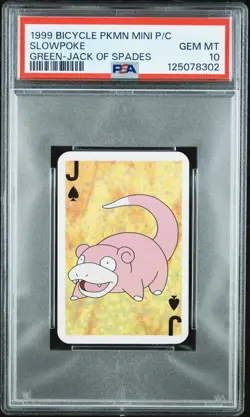 1999 BICYCLE POKEMON MINI PLAYING CARDS GREEN DECK SLOWPOKE PSA 10 - Image 1