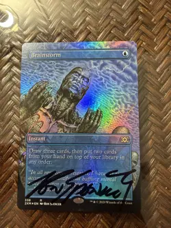 Mtg. Brainstorm. Boxtopper Foil. Double Masters. Signed. - Image 1