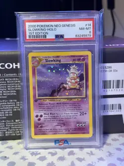2000 POKEMON NEO GENESIS 1ST EDITION #14/111 SLOWKING HOLO PSA 8 - Image 1