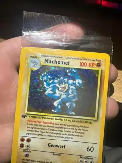 Pokemon Karte Machomei 1. Edition Sealed Base Set Holo Machamp Deutsch DE Top - Image 2