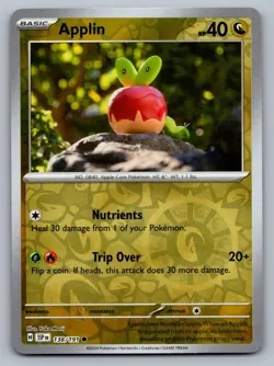Pokemon TCG SV08: Surging Sparks Applin 138/191 Reverse Holo - Image 1