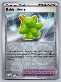 Pokemon TCG SV08: Surging Sparks Babiri Berry 163/191 Reverse Holo - Image 1