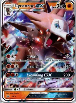 Pokemon TCG Lycanroc-GX SM14 SM Black Star Promos Holo MP - Image 1