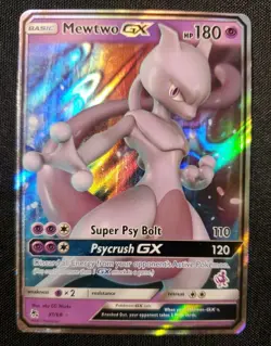 Mewtwo GX 31/68 Pokemon TCG Hidden Fates LP Holo Ultra Rare See Detailed Pics - Image 1