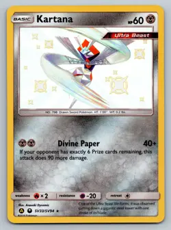 Pokemon TCG Kartana Hidden Fates SV33/SV94 Holo Shiny Holo Rare NM - Image 1