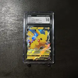 2021 POKEMON SWSH061 SHINING FATES PIKACHU V BLACK STAR PROMOS CGC GEM Mint 10 - Image 1