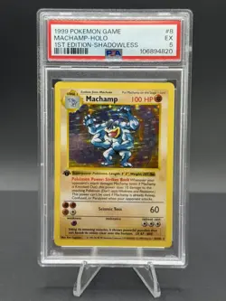 1999 Pokemon Game Machamp-Holo 1st Edition-Shadowless - PSA 5 - Image 1