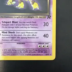 Pokemon Vintage Non-Holo Rare Dark Alakazam Team Rocket 18/82 WotC - Image 4