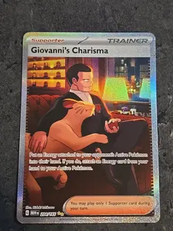 Pokemon TCG Giovanni's Charisma Holo Card Scarlet & Violet 151 Series 204/165 - Image 1