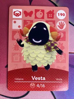 Vesta #190 Animal Crossing Amiibo Card Authentic Series 2 MINT NEVER SCANNED - Image 1