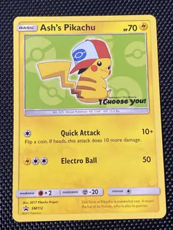 Ash's Pikachu - SM112 - Black Star Promo - Pokemon Card - NM - Image 1