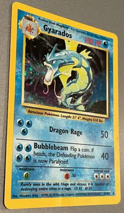 Pokemon TCG Gyarados Base Set Holo Card 6/102 Unlimited Rare LP Pokemon Cards - Image 1