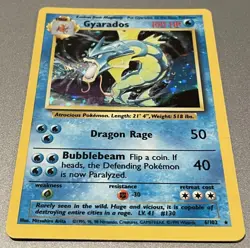 Pokemon TCG Gyarados Base Set Holo Card 6/102 Unlimited Rare LP Pokemon Cards - Image 3