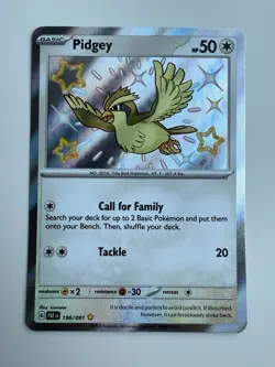 Pidgey 196/091 Baby Shiny Holo Paldean Fates Pokemon Card Near Mint - Image 1