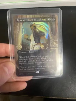 Gray Merchant of Asphodel Halo Foil Secret Lair Encyclopedia Magic Mtg - Image 5