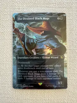 The Destined Black Mage Borderless Foil R0447 Final Fantasy MTG NM - Image 1