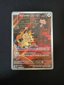 2025 Pokemon Destined Rivals Team Rocket's Meowth Illustration Rare #203 - Image 1