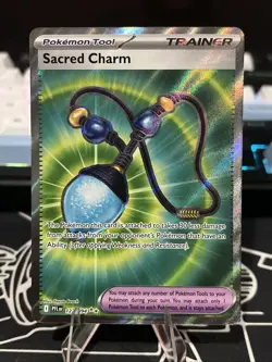 Sacred Charm 122/094 NM - Full Art Holo - 2025 TCG Pokemon Phantasmal Flames - Image 1