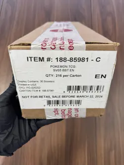 Pokemon Temporal Forces SV05 BST EN Booster Box Case SEALED - Case Of 6 - Image 2