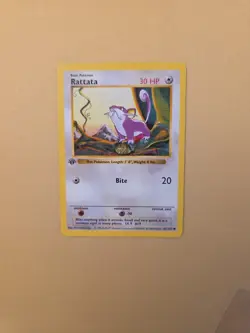 WOTC 1999 Pokemon TCG Rattata Base Set 61/102 1st Edition Shadowless - Image 1