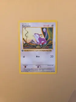 WOTC 1999 Pokemon TCG Rattata Base Set 61/102 1st Edition Shadowless - Image 2