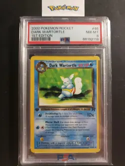 First Edition 2000 Pokemon Team Rocket 46/82 Dark Wartortle PSA NM-MT 8 - Image 1