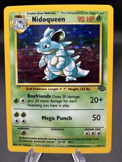 Pokemon TCG Nidoqueen 7/64 Jungle Holo Unlimited Holo Rare - HP/Damaged - Image 1