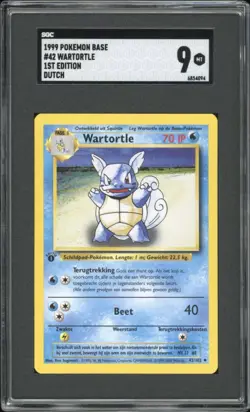 1999 Pokemon DUTCH 1st Edition Base Set Wartortle 42/102 SGC 9 MINT - Image 1