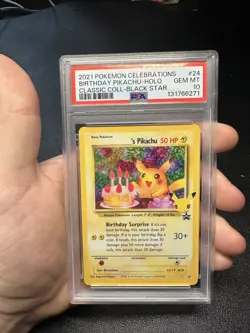 Pokemon Birthday Pikachu Holo Celebrations Classic Collection 24 PSA 10 Gem Mint - Image 1