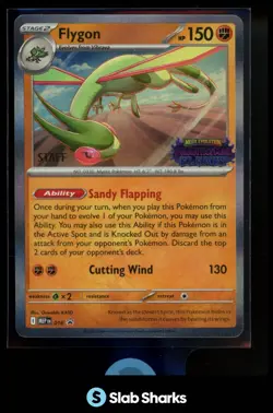 2025 POKEMON PHANTASMAL FLAMES FLYGON STAFF STAMPED PRERELEASE PROMO #016 MEP EN - Image 1