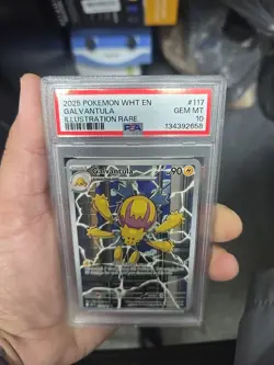 2025 POKEMON WHT EN-WHITE FLARE ILLUSTRATION RARE #117 GALVANTULA PSA 10 - Image 1