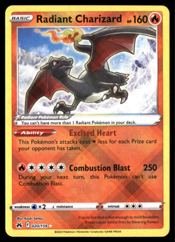 ✅ Pokemon Radiant Charizard 020/159 - Radiant Rare Crown Zenith ✅Near Mint✅RBAO✅ - Image 1