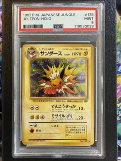 Pokemon Slab - Jolteon Rare Holo 135 PSA 9 - Japanese Jungle Vintage Old Back - Image 1