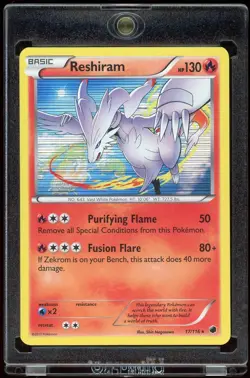 2013 Pokemon TCG Black & White Plasma Freeze Reshiram Holo Card #17/116 - Image 1