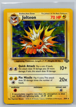Pokemon Jolteon TCG Holo Rare Card Jungle Series 4/64 Unlimited MP - Image 1