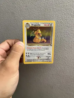 Pokemon TCG Dragonite Fossil HOLO Unlimited Rare Card 4/62 - Image 1