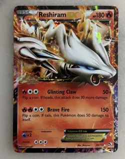 Reshiram EX Holo Ultra Rare Pokemon Card Legendary Treasures 29/113 - Image 1