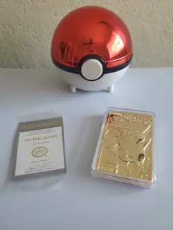 Pokemon Pikachu Limited Edition 23k Gold Plated Trading Card Over 20 Years Old - Image 1