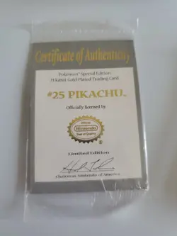Pokemon Pikachu Limited Edition 23k Gold Plated Trading Card Over 20 Years Old - Image 4