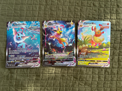 Pokemon TCG 3 Jumbo Card Vaporeon Jolteon & Flareon VMAX SWSH180 SWSH182 SWSH184 - Image 1