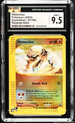 CGC 9.5 MINT+ Hitmonlee 2002 Expedition 81/165 Reverse Holo Pokemon Card - Image 1