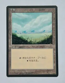Magic MTG - Plains (High) - Japanese Limited FBB 4th Edition 1996 Land - LP - Image 1