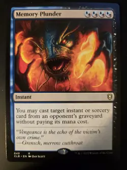 Memory Plunder NM Commander Legends: Baldur's Gate MTG FREE SHIPPING - Image 1